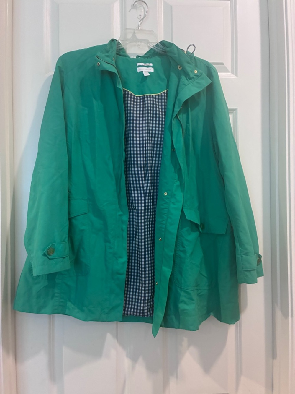 Charter‎ Club Teal Hooded Trench Coat